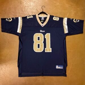 Reebok Navy and Gold Rams Jersey